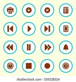 Juego de iconos web del reproductor de medios