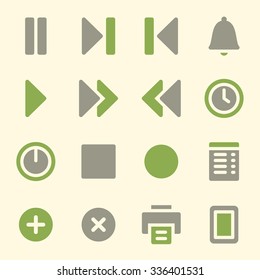 Media player web icons set