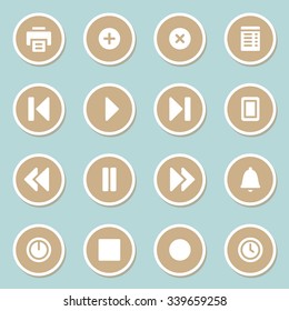 Juego de iconos web del reproductor de medios