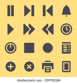 Juego de iconos web del reproductor de medios