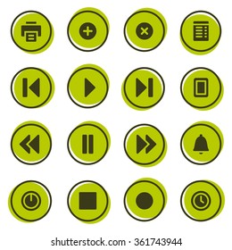 Media player web icons set