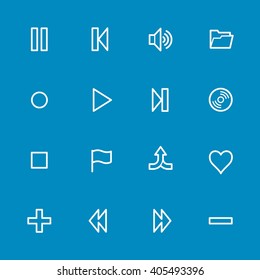 Media player web icons set
