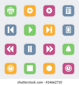 Conjunto de ícones da Web do Media Player
