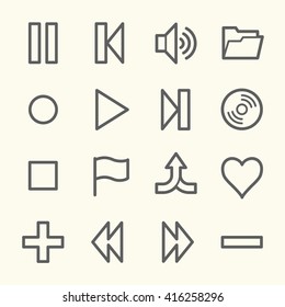 Juego de iconos web del reproductor de medios
