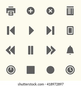 Juego de iconos web del reproductor de medios