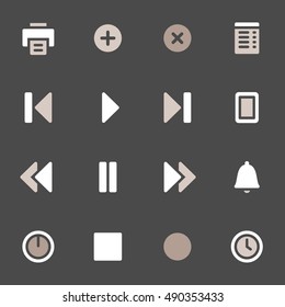 Juego de iconos web del reproductor de medios