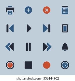 Juego de iconos web del reproductor de medios