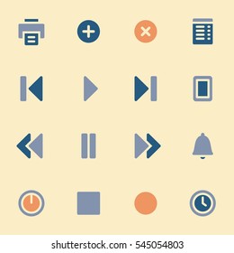 Juego de iconos web del reproductor de medios