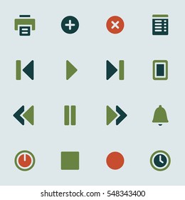 Juego de iconos web del reproductor de medios