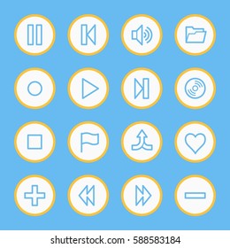 Juego de iconos web del reproductor de medios