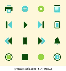 Juego de iconos web del reproductor de medios