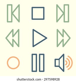 Web-Icons für Medienabspieler, quadratische Schaltflächen