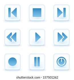 Media player web icons, winter buttons