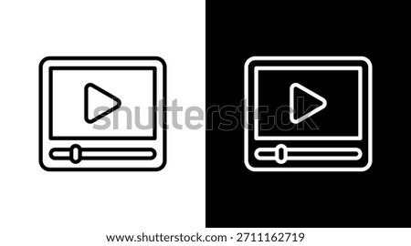 Media Player White Icon Set Design