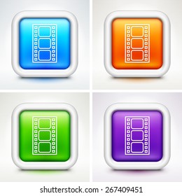 Media Playeron Multi Color Square Buttons