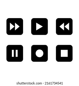 Conjunto de iconos de los reproductores multimedia