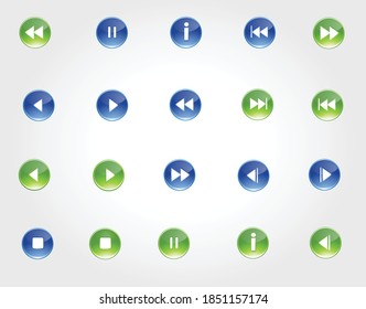 Conjunto de iconos vectores de lista de reproducción de medios
