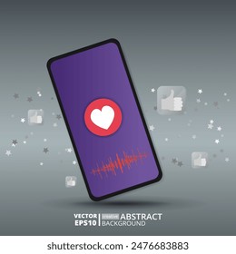 Media post phone mockup, like concept design, post template, minimalistic, luxury, floral retro futuristic poster, retro wave social media 