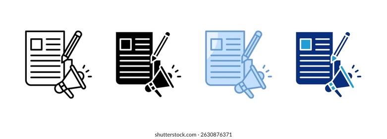 Conjunto de iconos de kit de Prensa de medios Colección de estilo múltiple