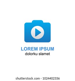 Media production camera logo vector isolated with gradient color, suitable with your media content