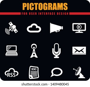 Media professional pictograms for user interface design