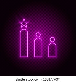 Media, rank, rating, star vector icon. Element of simple icon for websites, web design, mobile app, info graphics. Pink color. Neon vector on dark background