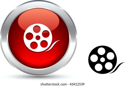  Media  realistic button. Vector illustration.