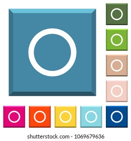 Media record white icons on edged square buttons in various trendy colors