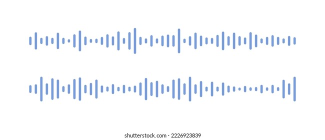 Gráfica de grabación de medios. Ecualizador de volumen con ruido estéreo. Mensaje social de audio. Olas de sonido de voz. Notificación de burbuja de voz. Líneas de onda sonora de podcast. Forma de la pista de conversación móvil. Ilustración del vector