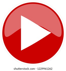 Media Red and White Play Button.