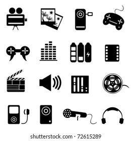 Media related elements icon set