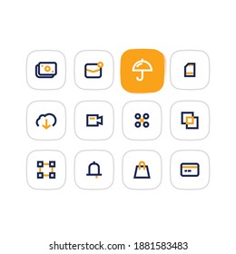 Media related icons it flat style. collection of vector symbols for mobile apps and user interfaces. Vector icons set. 