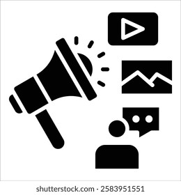 Media Relations Icon Element For Design