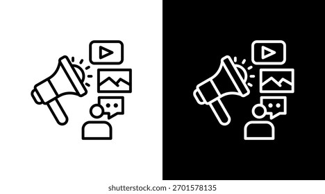 Relações De Mídia Com Design De Conjunto De Ícones