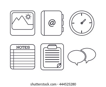 Media represented by Icon set design. Isolated and flat illustration