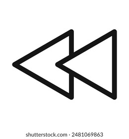 Media Rewind Button Icon for Video Playback and Control