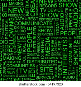 MEDIA. Seamless vector background. Wordcloud illustration.