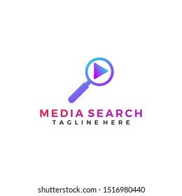 media search play logo template