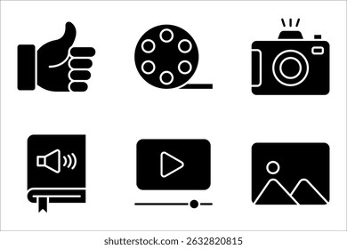 media set icon, on white background eps 10.