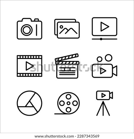 media set icon, on white background eps 10.