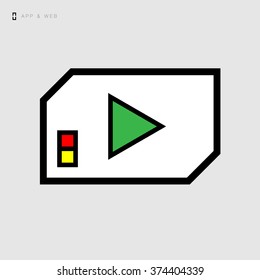 Media set icons / play icon / vector icon for web and mobile applications