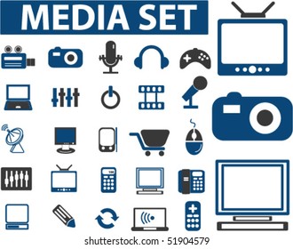 media set. vector