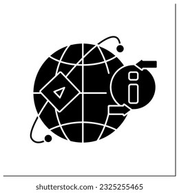 Media sharing networks glyph icon.Ability to upload photos, video, audio content. Global network. Share digital content for everyone.New media.Filled flat sign. Isolated silhouette vector illustration