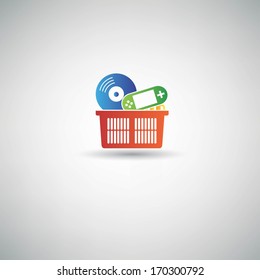 Media shopping symbol,vector