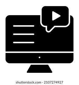Media sign inside bubble showing concept of video chat icon

