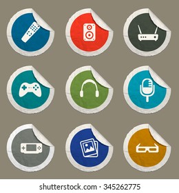 Media simple sticker icons for web