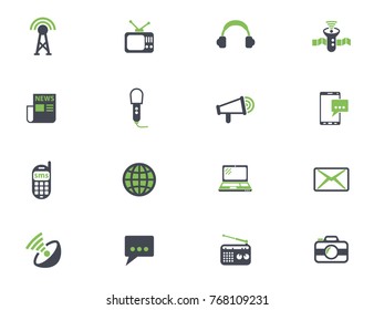 media simple vector icons in two colors