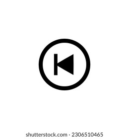 Media- Skip back previous icon simple vector