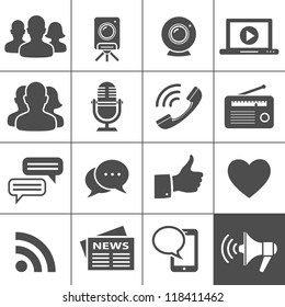 Media & Social Network Icons. Simplus series. Each icon is a single object (compound path)