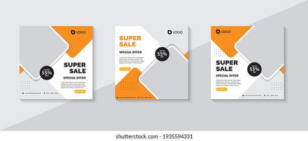 media social post template set collection